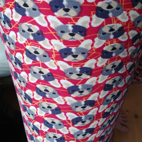 French bulldog frenchie red LULAROE tc legging - Picture 4 of 8